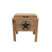 Natural Single Cooler - Star with rope adornment - black bottle opener - handle