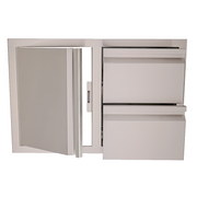 RCS Gas Grills - Double Drawers w/ Single Door - VDC1SC